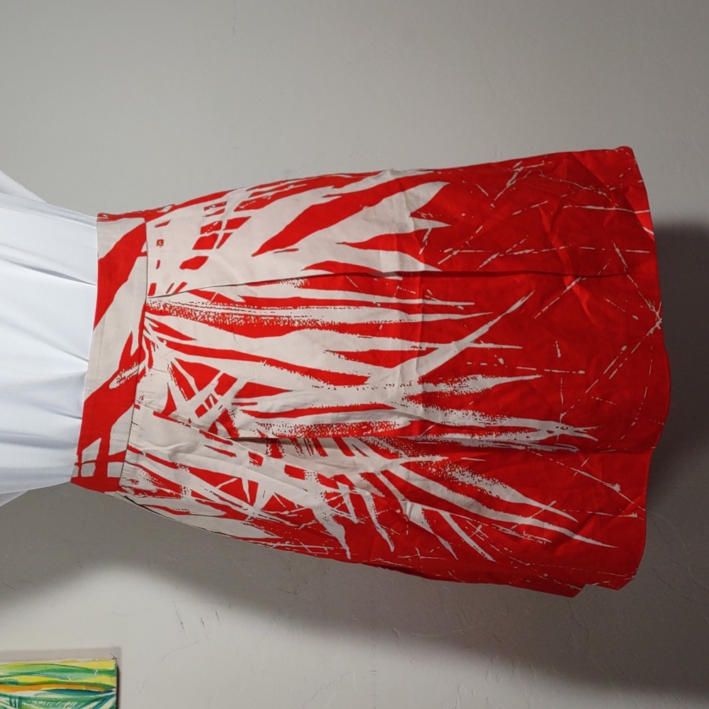 Kenneth Cole Polished Cotton Print Skirt
